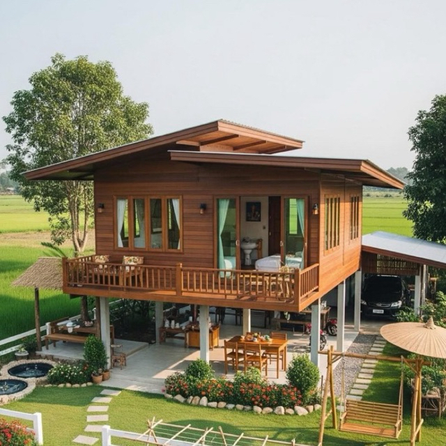 Rumah Panggung Minimalis Kayu Jati
