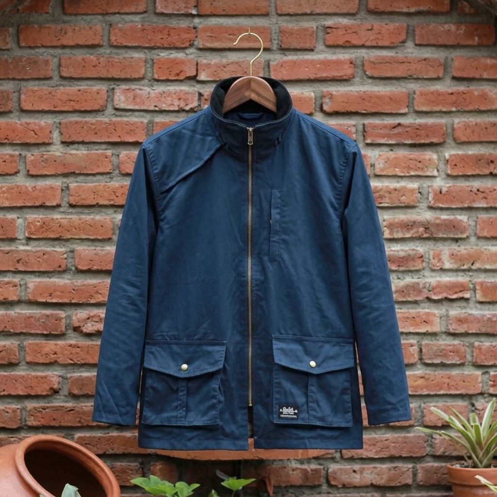 Jaket Field Harrington Twill Premium - Navy Blue | Elegan & Maskulin