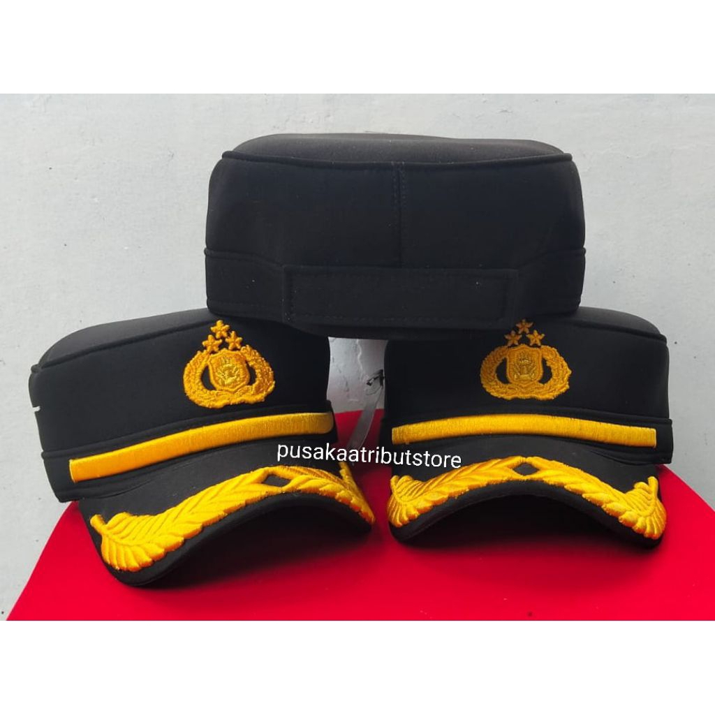 Topi Pamen/Pilkep Pamen/Topi Perwira polri/Pilkep premium/Topi merek Zona/Pilkep Polri l