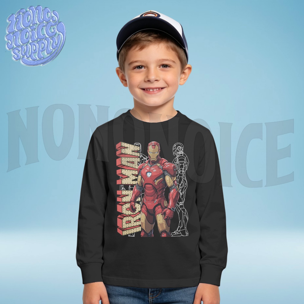 Kaos Anak Iron Man Lengan Panjang / Tshirt Baju Anak Panjang Iron Man