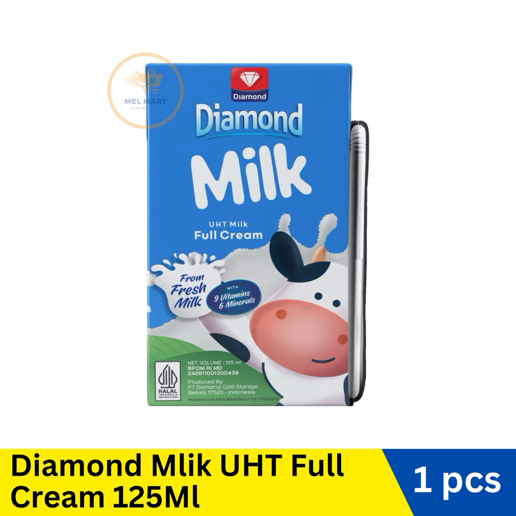 Diamond Milk 125Ml / Diamond Milk Full Cream / Diamond Milk Plain / Susu Diamond / Susu Diamond 125M