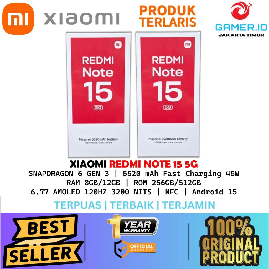 Xiaomi Redmi Note 15 5G [8GB/256GB] [12GB/512GB] Garansi Resmi | Snapdragon 6 Gen 3 Layar AMOLED 6.6