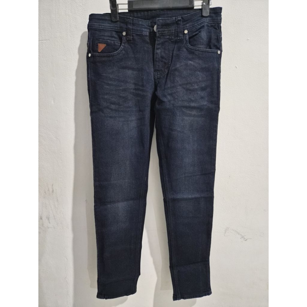 celana jeans denim bageler pria dewasa dark navy
