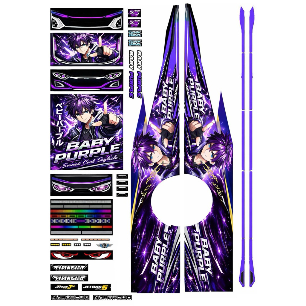 livery anime baby purpel terbaru 2026 belum potong limited  bus miniatur