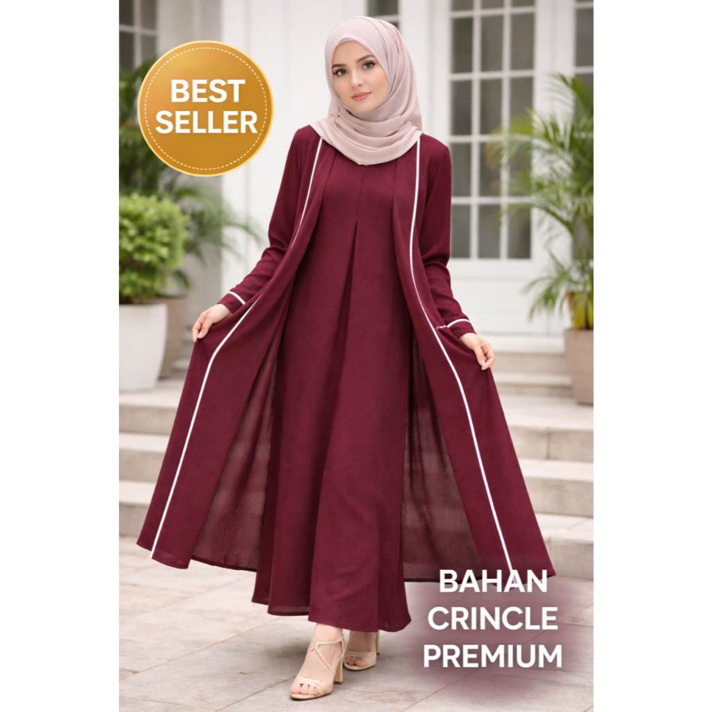 Gamis Crinkle Premium Tanggung – Remaja & Dewasa | Elegan dan Anggun
