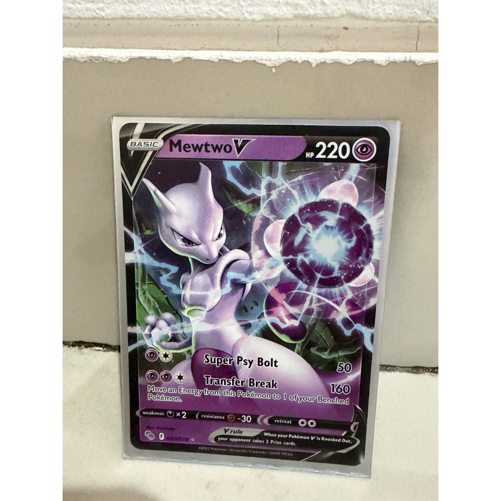 kartu pokemon tcg mewtwo v rare