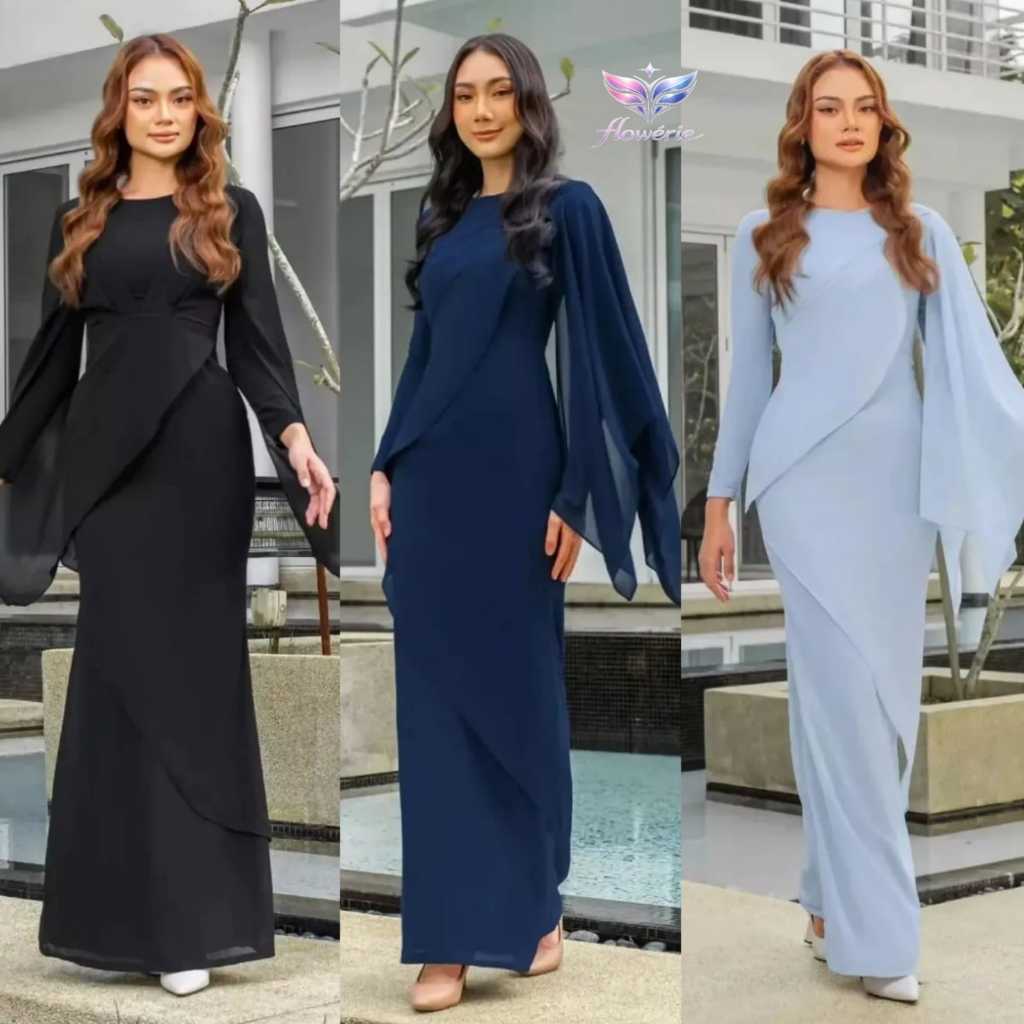 Flowérie Dress Muslim Wanita Desain Elegan dan Nyaman Lily Dress BRIDESMAID ABAYA CERUTY BABYDOLL/GA