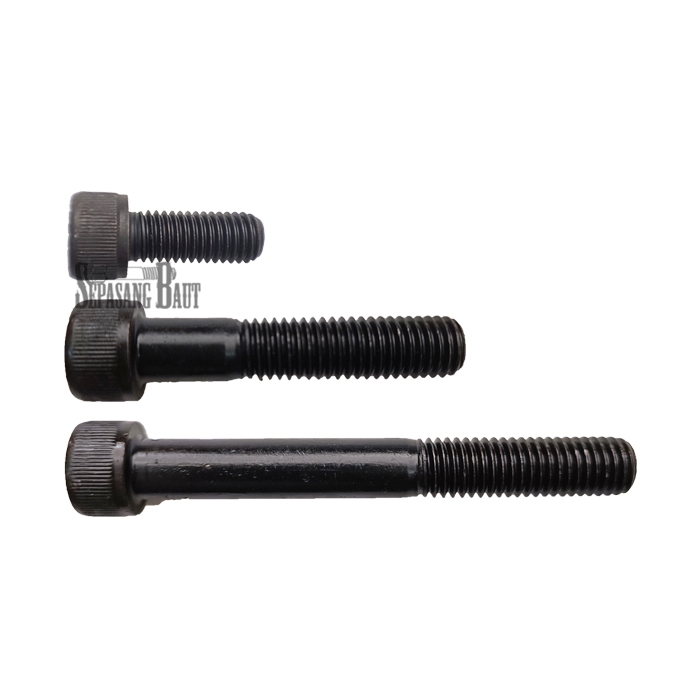M6 x 100 Baut L Baja Hitam 12.9 Hex Socket Screw M6x100