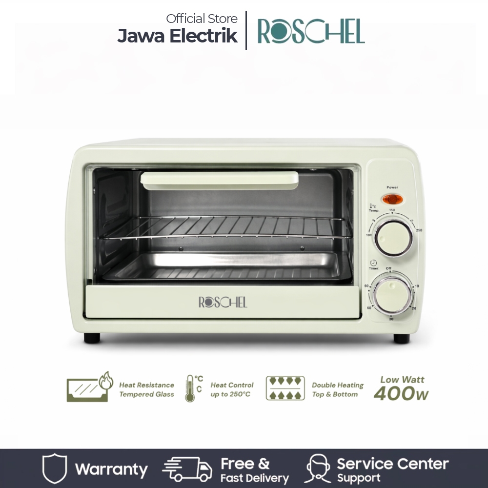 Roschel Electric Oven Low Watt 400W Kapasitas 12L - Oven Listrik Mini  Hemat Energi