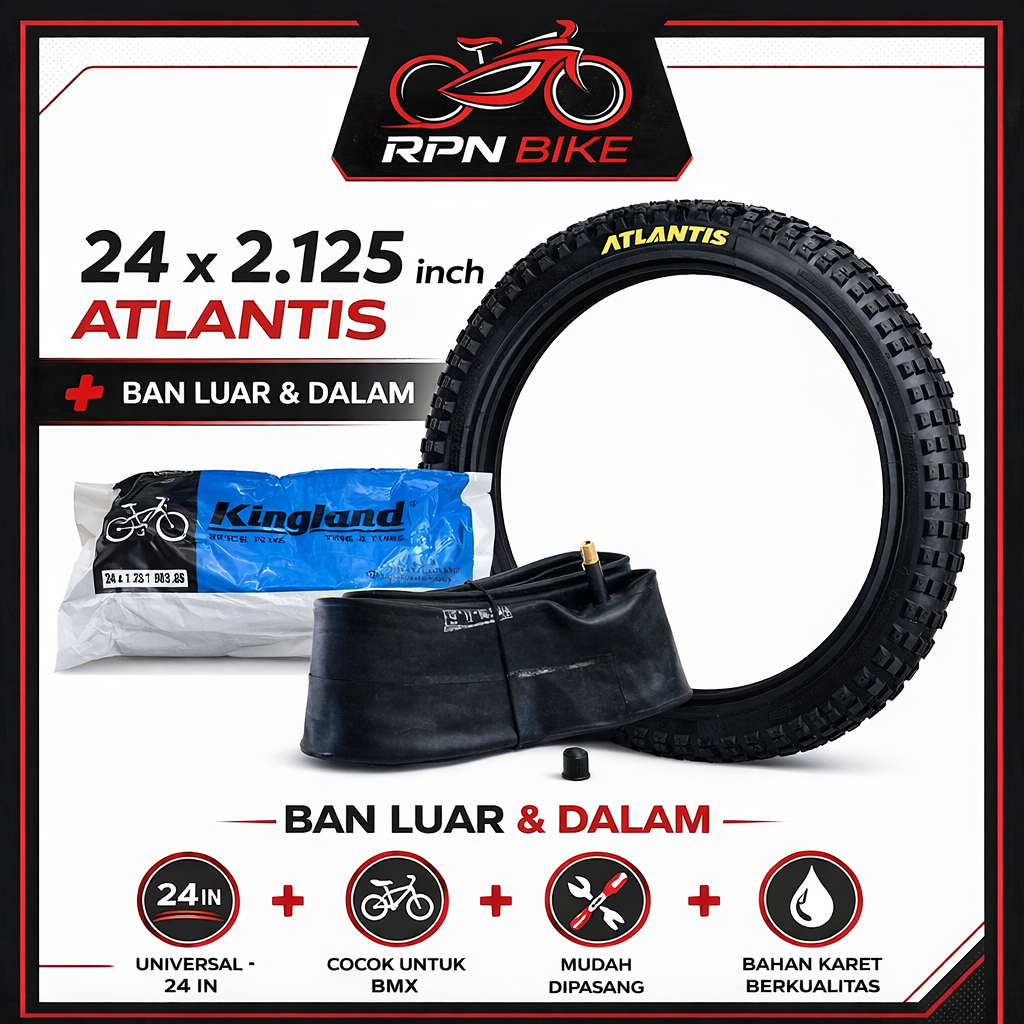 ban luar dalam sepeda MTB 24 X 2.125 atlantis universal