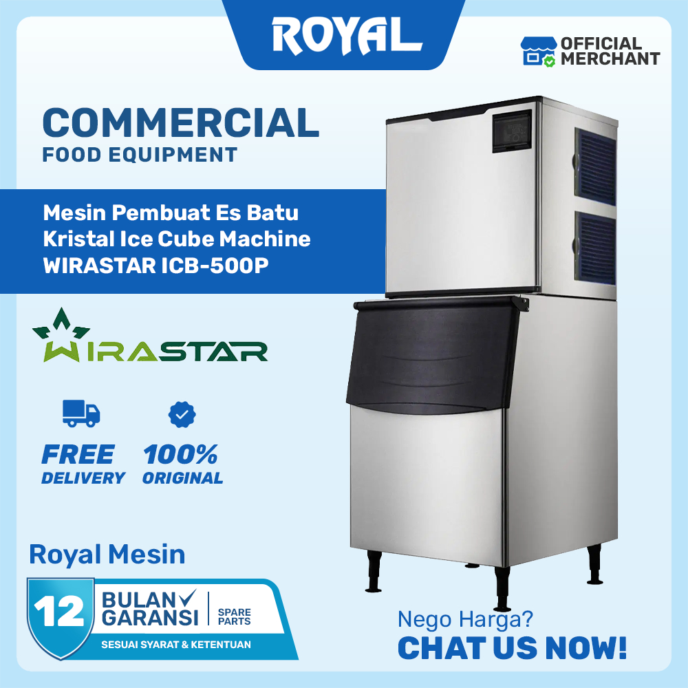 Mesin Pembuat Es Batu Kristal WIRASTAR ICB-500P | Ice Cube Machine Kotak 230 Kg/Hari