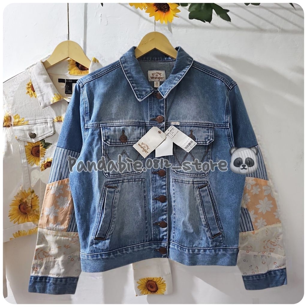 KODE:D224~NEW BILLABONG X WRANGLER 90's STYLE PATCHWORK DENIM JACKET