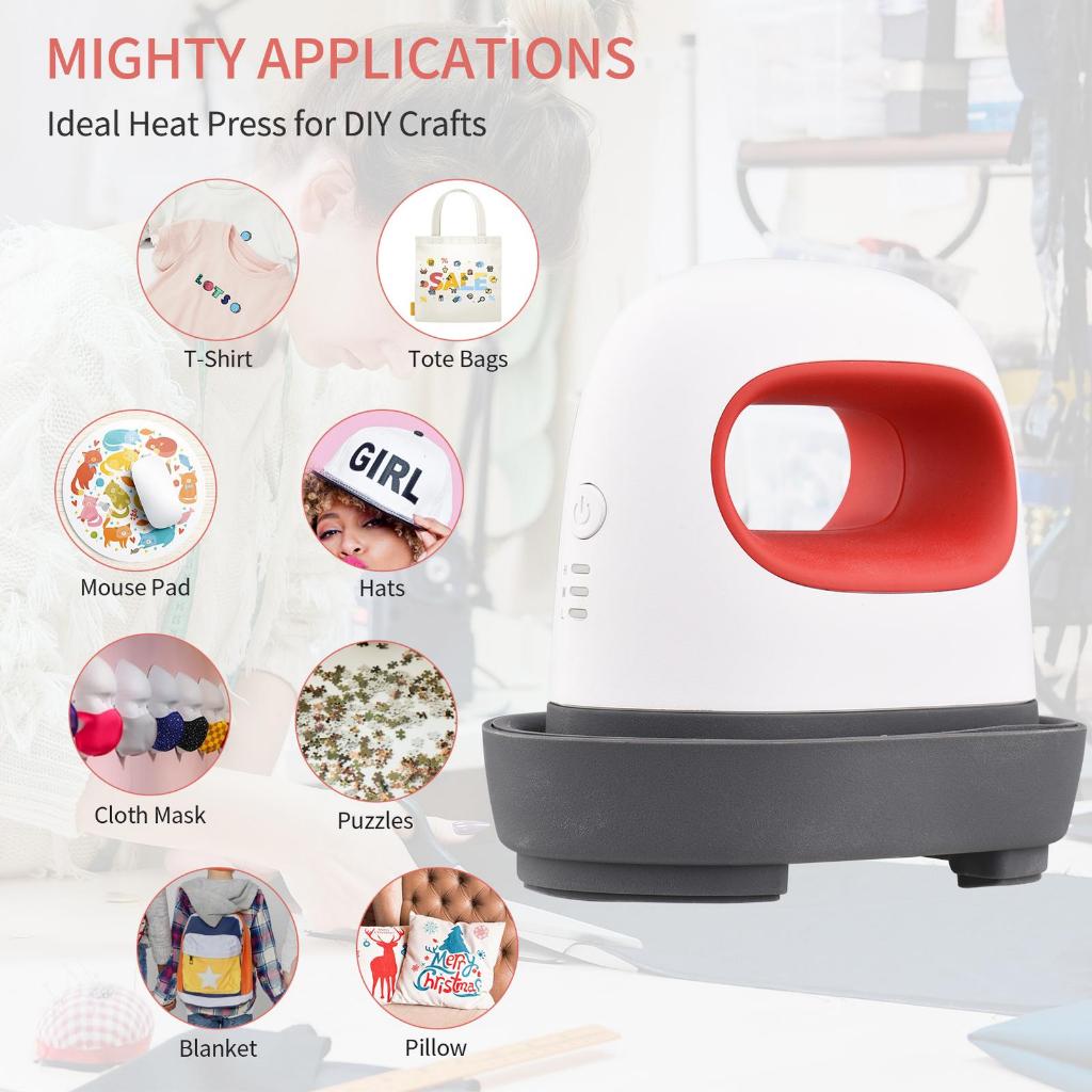 Alat Mesin Press Panas Mini Portable Alat Press Heat Kaos Sablon Kaos Pakaian Baju Tas Topi