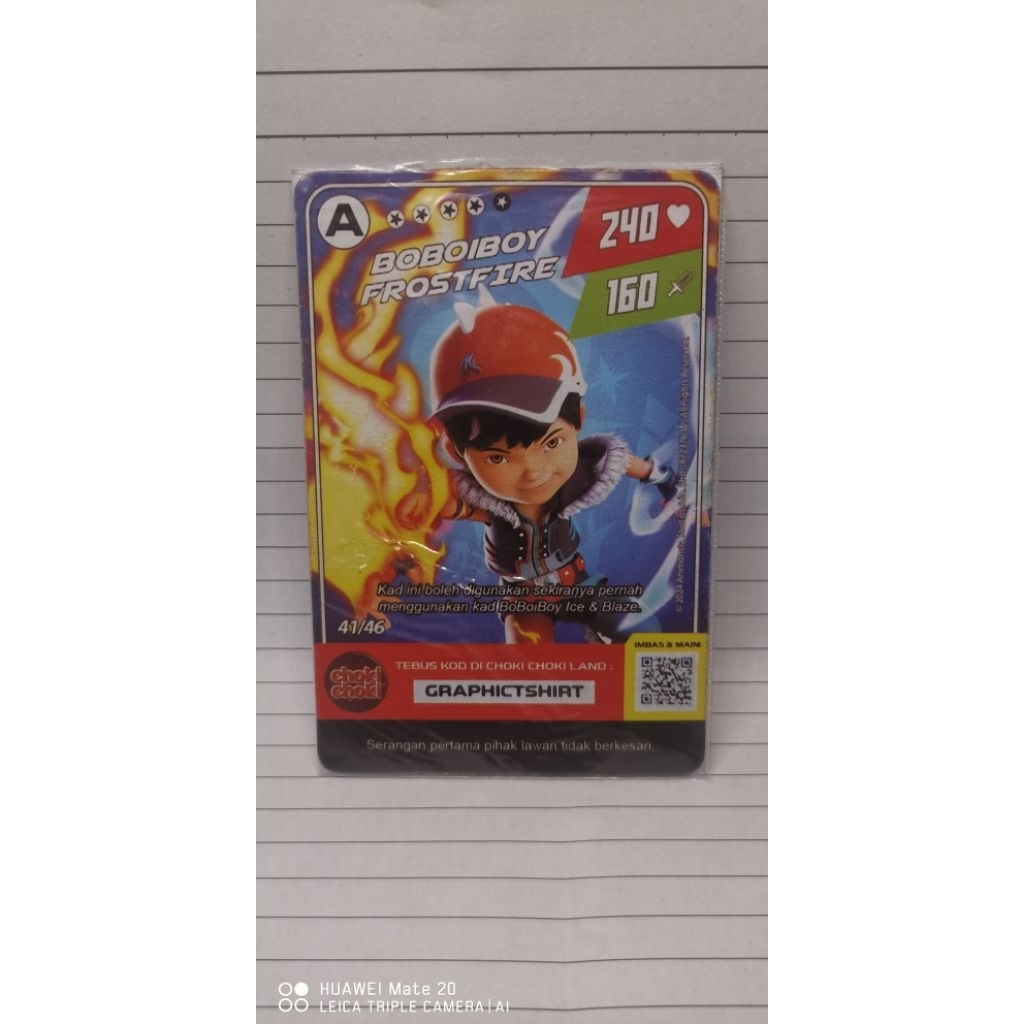 MONSTA GALAXY CARD BOBOIBOY FROSFIRE | ChokiChoki malaysia