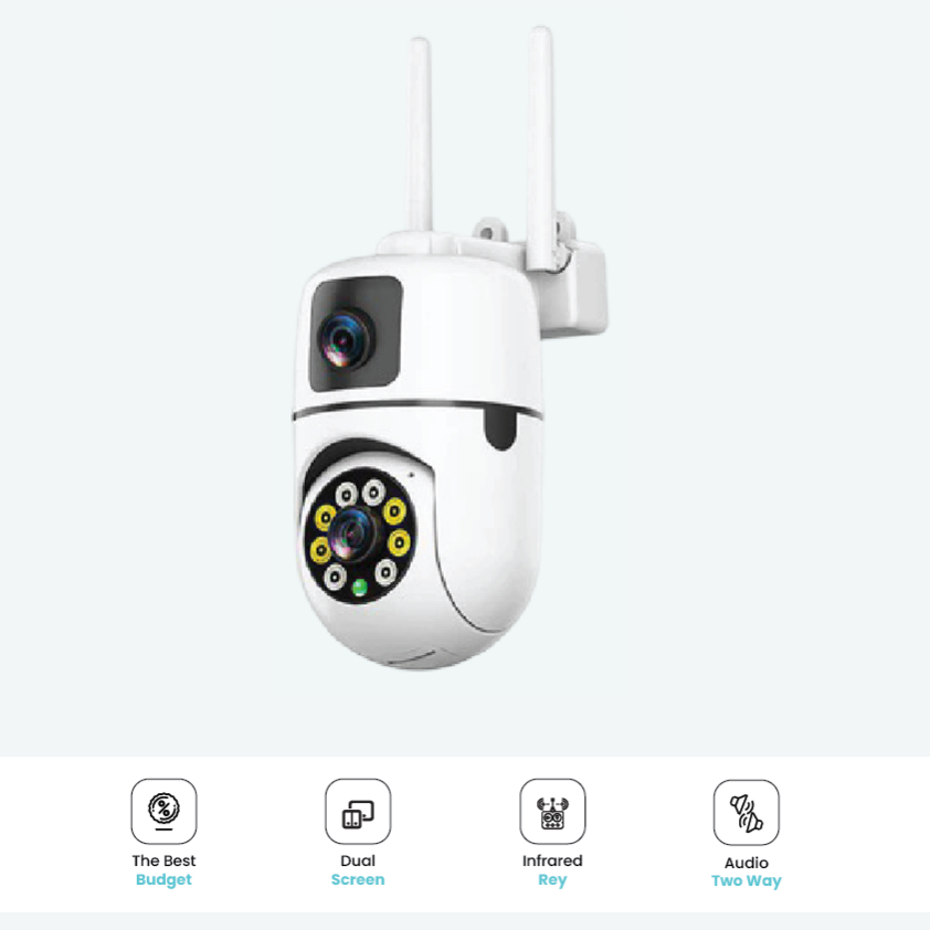 Voltzonic CCTV Kamera 1080P Dual LensCCTV WIFI Jarak Jauh Lewat HP Wireless PTZ