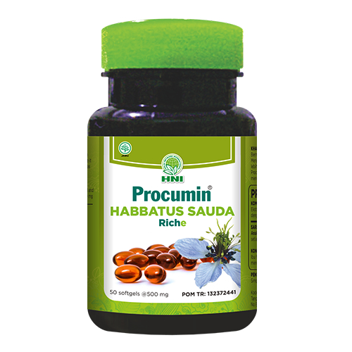 Procumin Habbatussauda Rich E HNI Asli - Suplemen Herbal Jinten Hitam Kapsul Lunak Jaga Imunitas