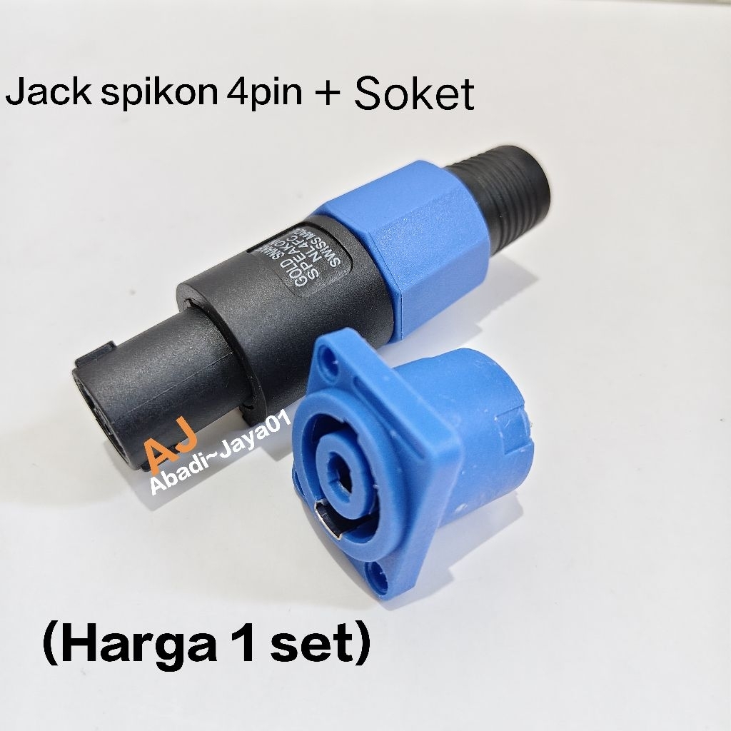 1set Jack Spikon 4pin + Soket Original / spikon dan soket