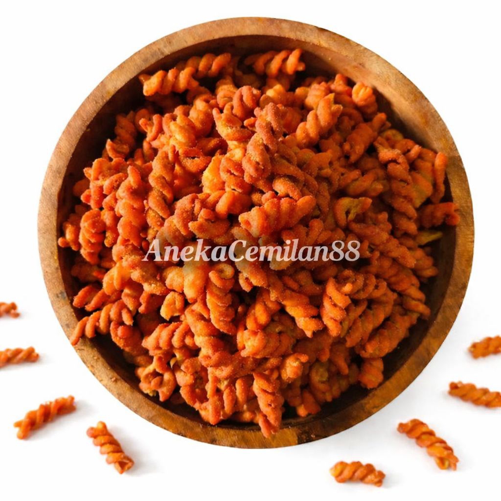 Makaroni Spiral Pedas Manis - Renyah Gurih