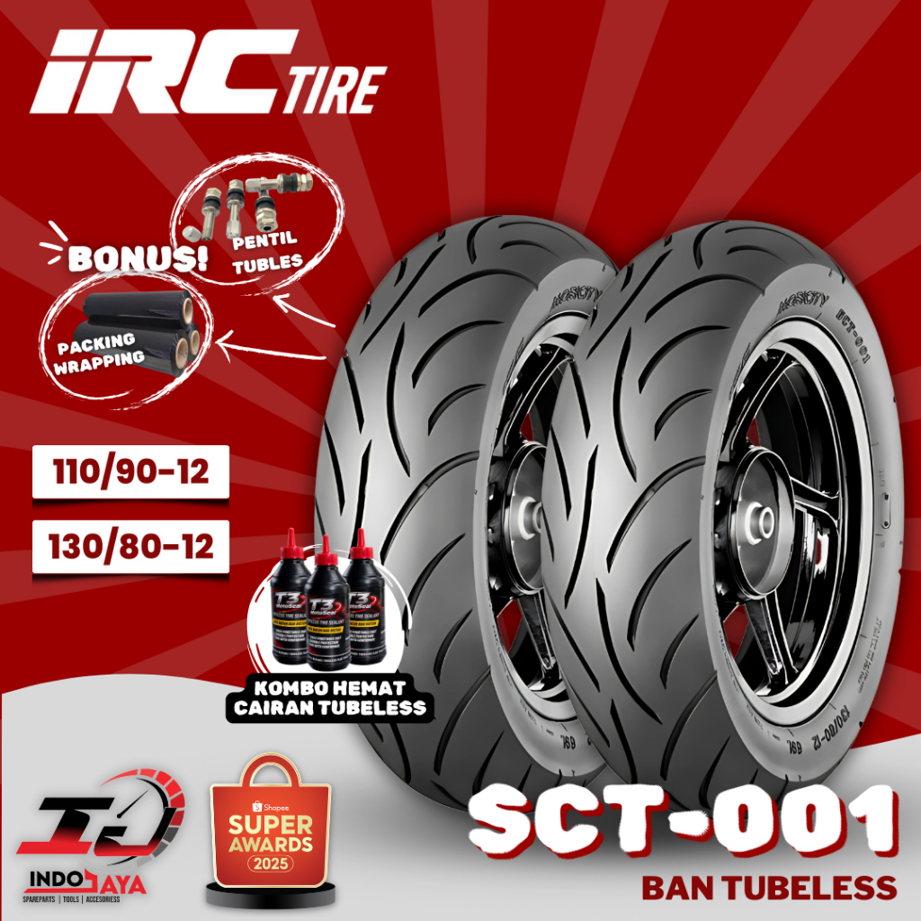 [HARGA MURAH SEPASANG] BAN LUAR TUBELESS STYLO 160 IRC MOBICITY (110/90-12 - 130/80-12) SCT-001 / SC