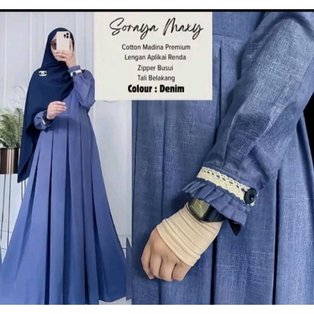 Gamis Sonya Maxy - Denim