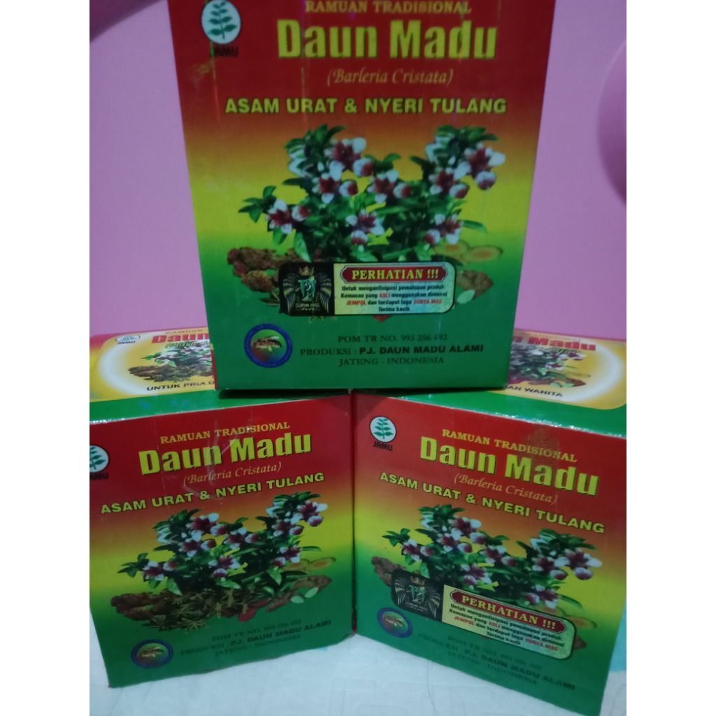 DAUN MADU SERBUK mengobatii asam urat dan nyeri tulang