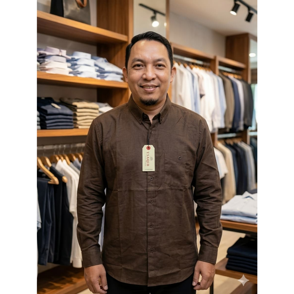 KEMEJA SIGARET MAHOGANY,KEMEJA KATUN SIGARET LENGAN PANJANG,KATUN SIGARET PREMIUM,KASUAL PRIA,KANTOR