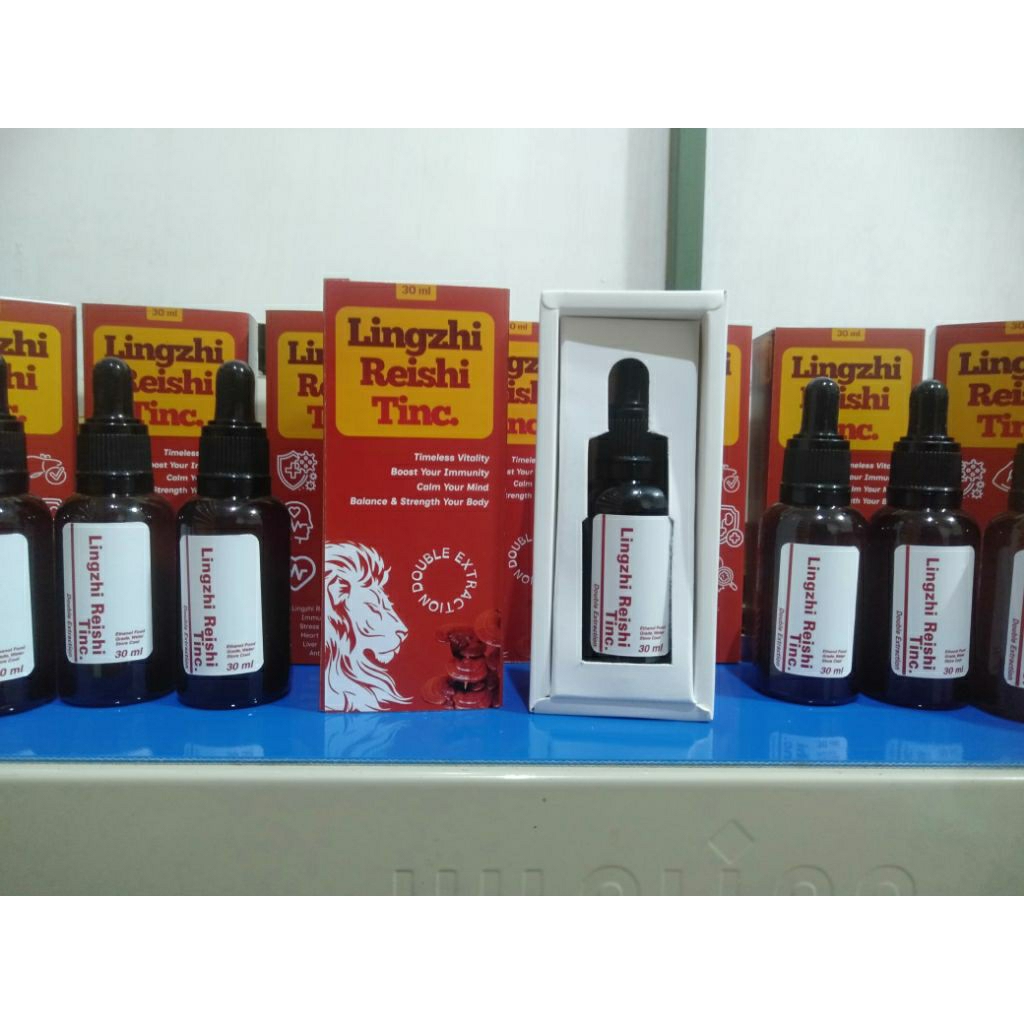 Lingzhi tincture double extraction, ekstrak jamur Lingzhi, Ganoderma, minuman herbal