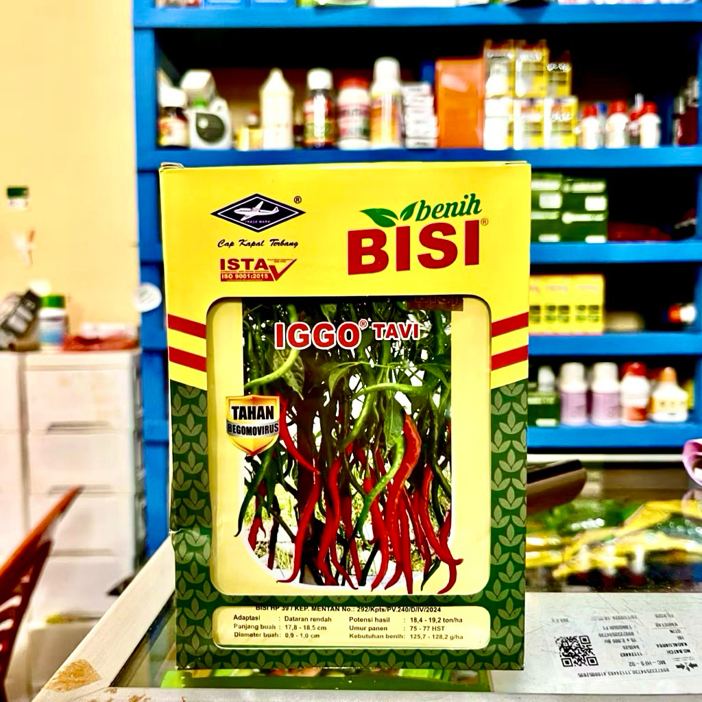 Benih Cabai Merah Keriting IGO TAVI F1 Isi 2000 Butir (Original)- Benih Cabai Merah Keriting Tahan V