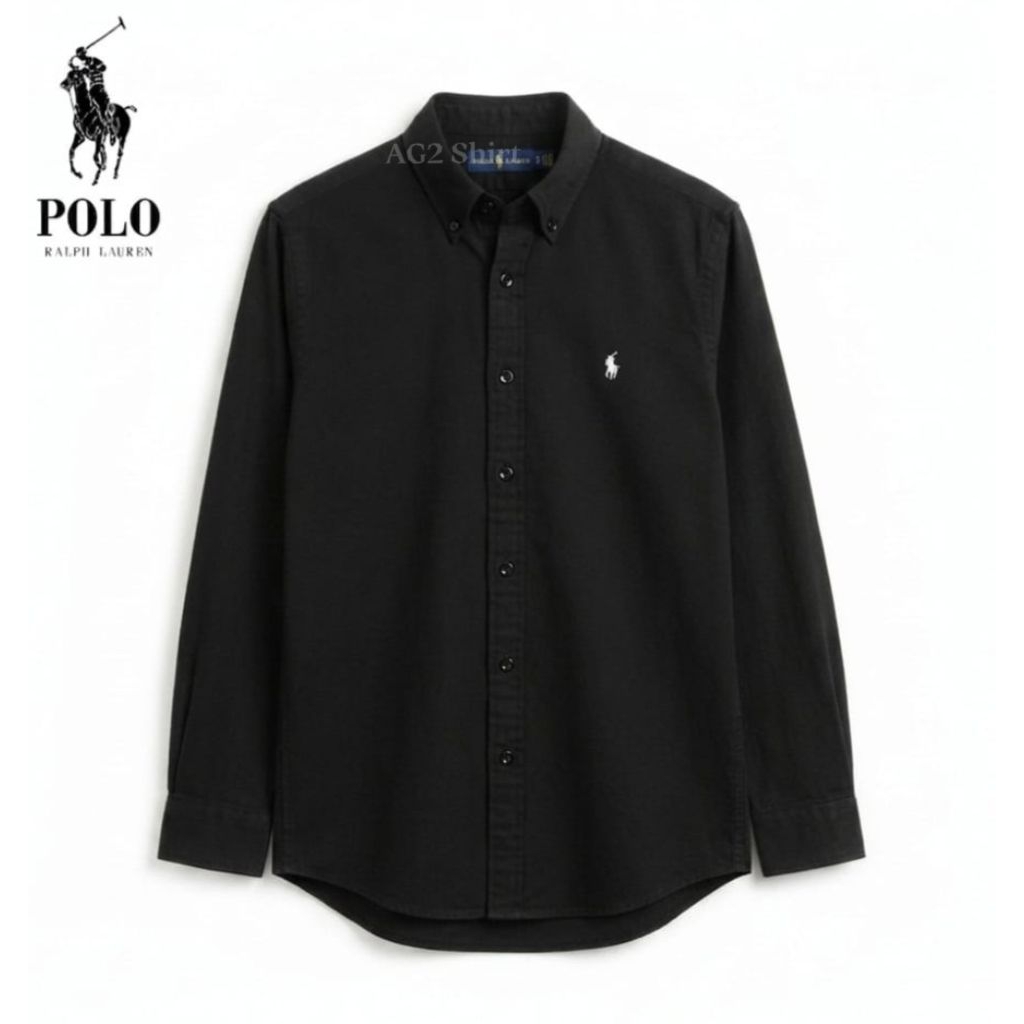 Polo Kemeja Hitam Oxford Kemeja Lengan Panjang Kemeja Branded kemeja Polos Premium Quality
