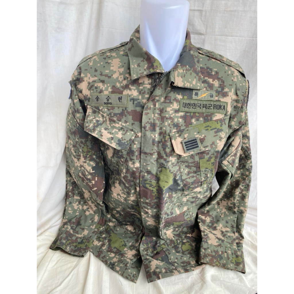 Coat Jaket Parka 2 Lapis Anti Air Loreng Digital Granit ROKA Republic of Korea Army Tentara Korea Li