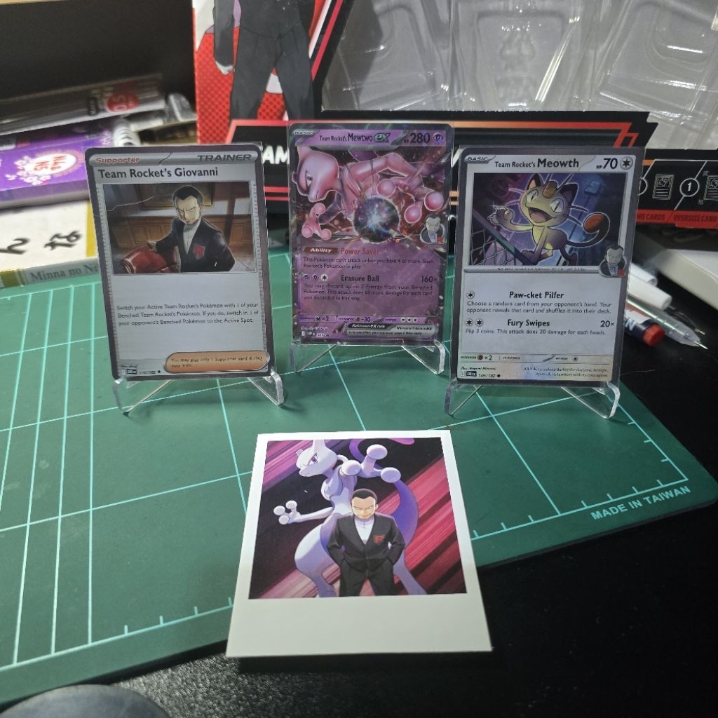 Team Rocket's Mewtwo RR Promo, Giovanni Promo & Meowth Promo - Pokemon TCG English