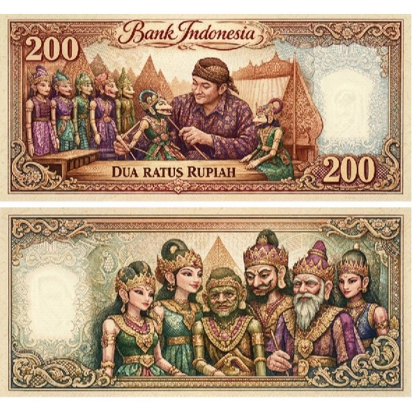 200 Dua Ratus Rupiah Tema Dalang Wayang Golek Novelty Fantasi