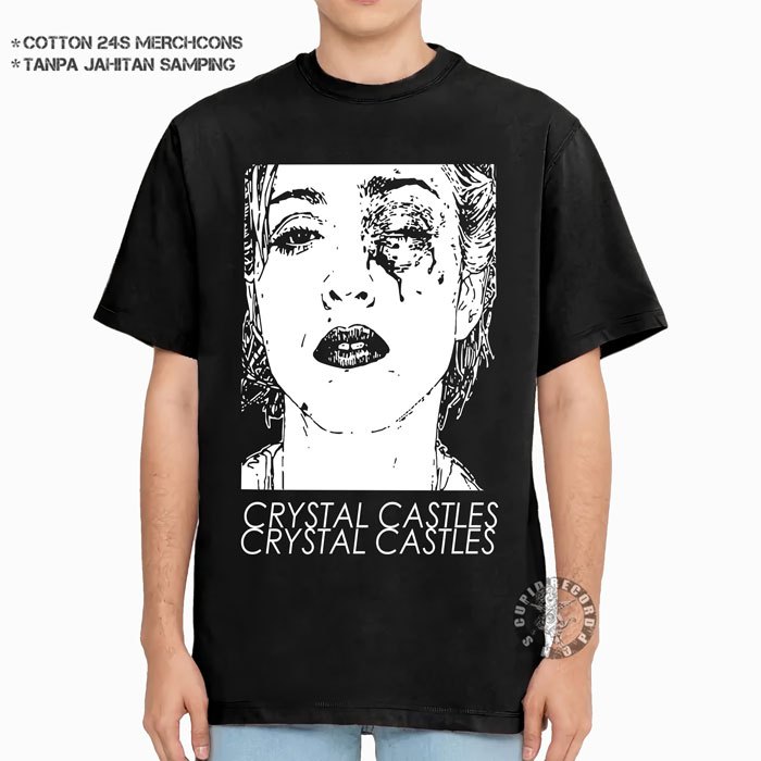 Kaos Band Crystal Castles Baju Musik Rock Electronic Electropunk Synth Pop Bootleg Unisex T shirt - 