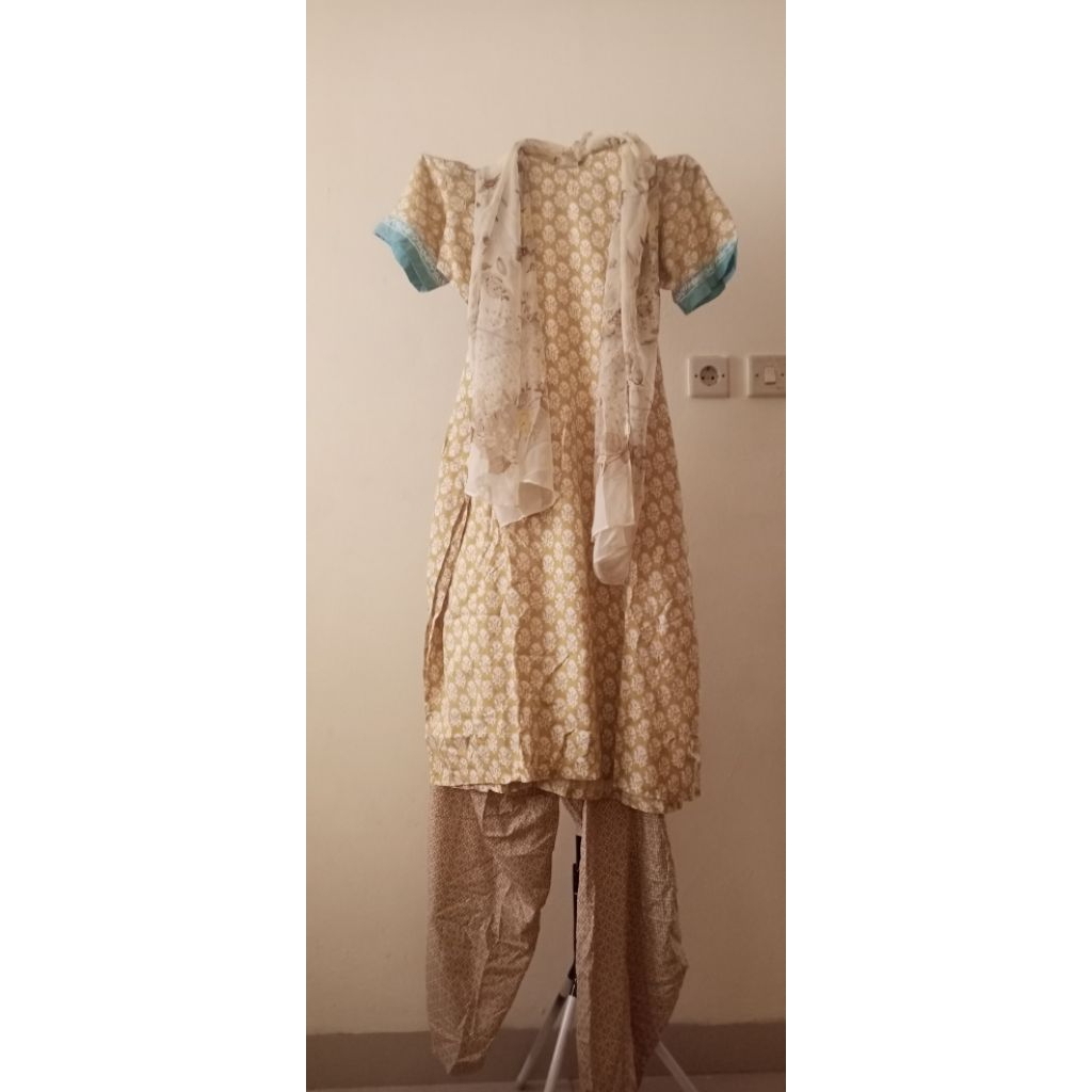 Setelan Baju India Jumbo Plus Selendang