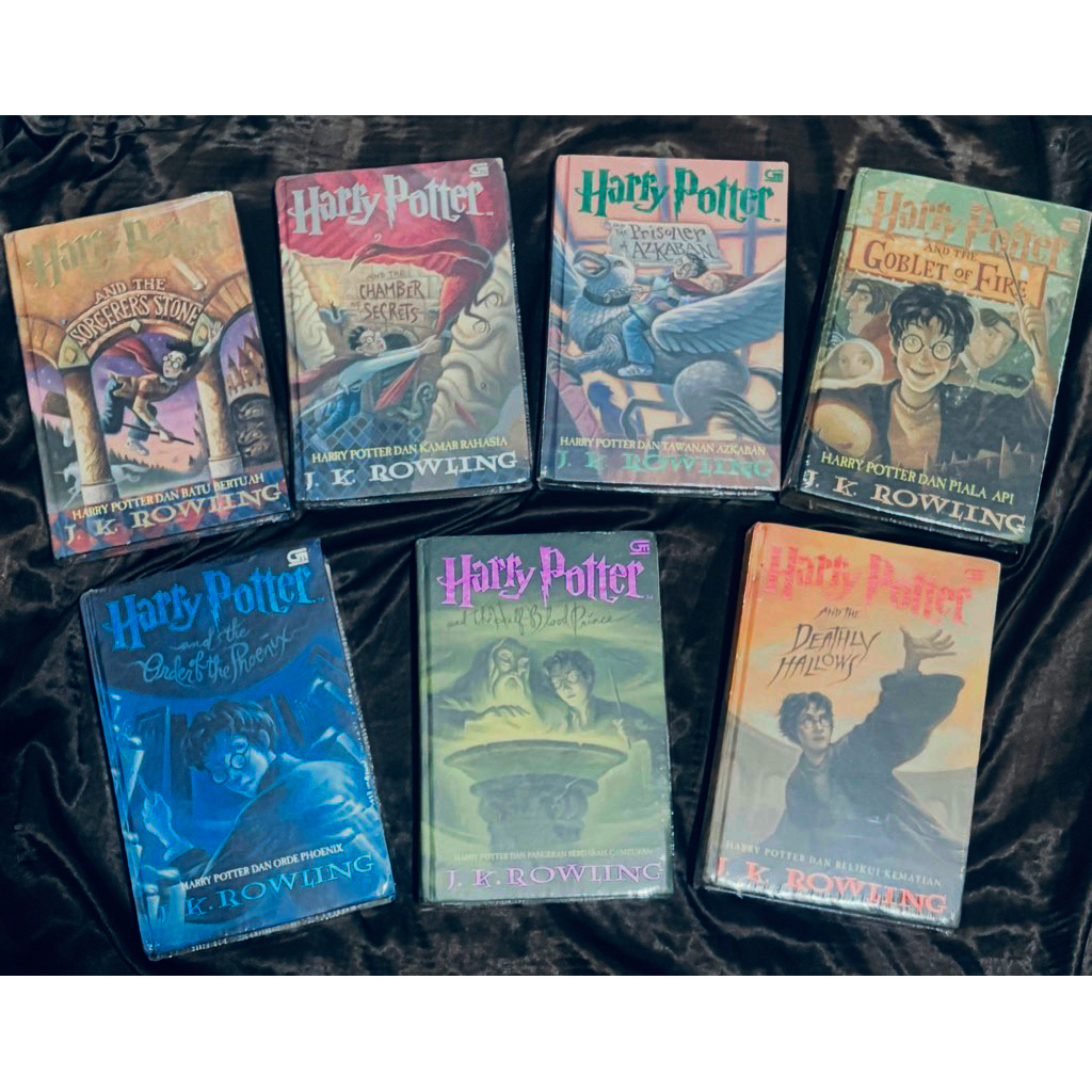 BUKU NOVEL HARRY POTTER HARDCOVER SET ORIGINAL GRAMEDIA BAHASA INDONESIA