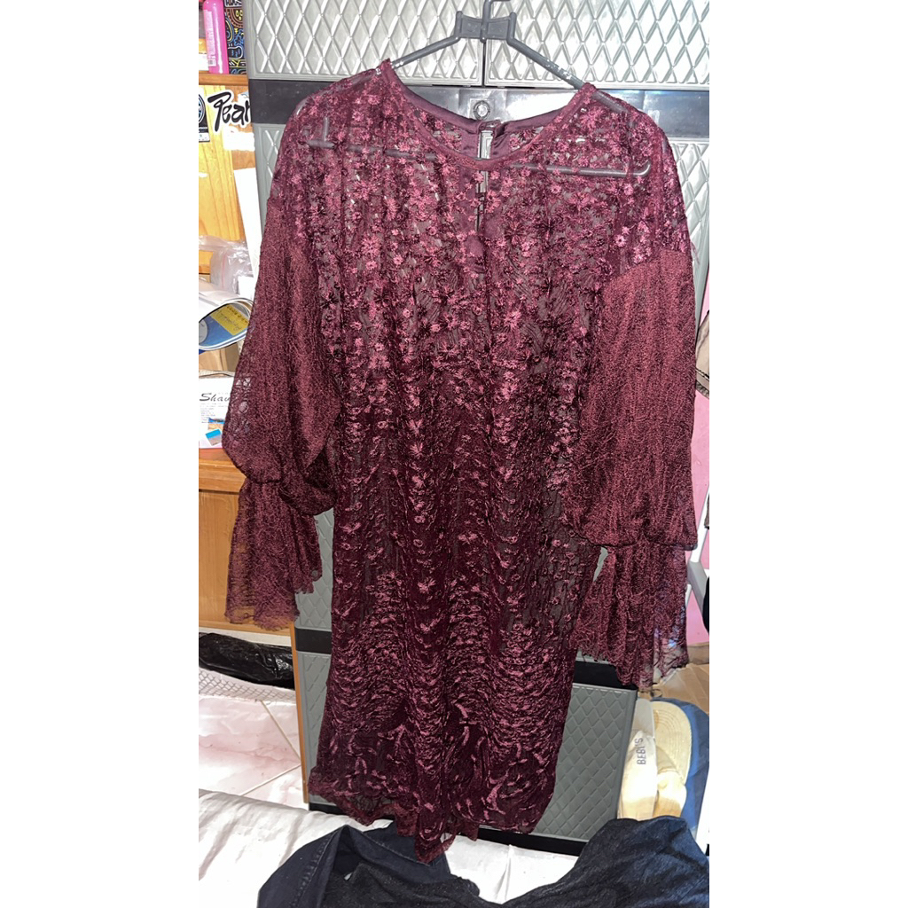 plove tunik tilai burgundy
