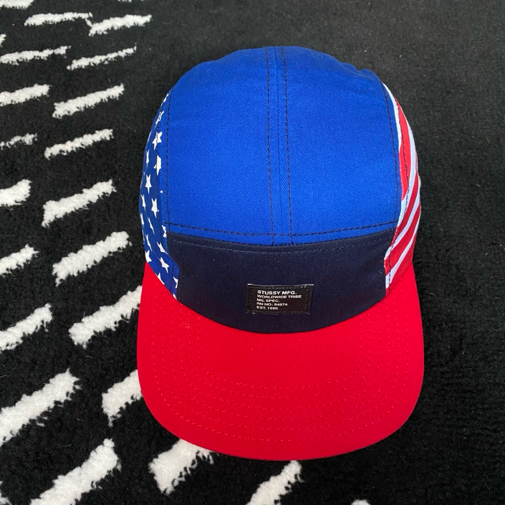 TOPI STUSSY WORLDWIDE COLOR BLOCK 5 PANEL