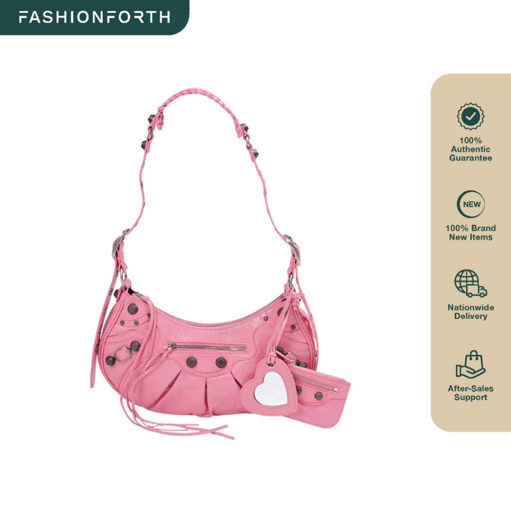 FashionForth Small Le Cagole Shoulder Bag in Arena Lambskin SHW