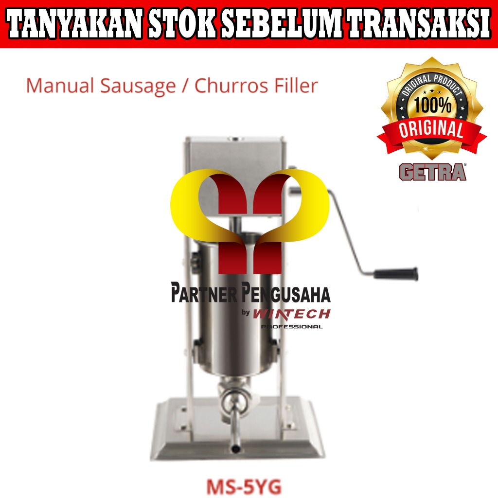 GETRA MS-5YG Sausage Machine Filler / Churros Filler / Mesin Manual Cetak Adonan Sosis & Churros