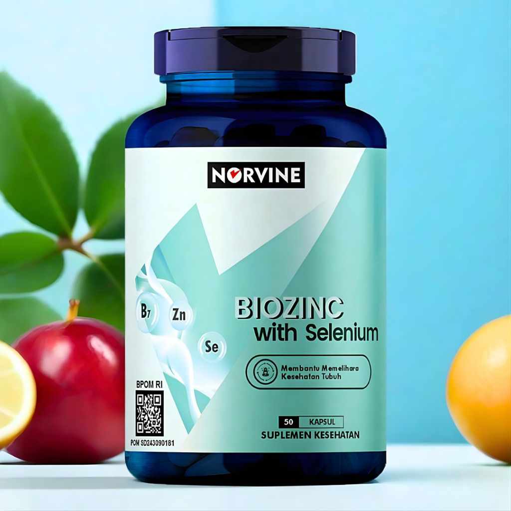 Norvine Biozinc (Biotin Zinc with Selenium) Bpom & Halal