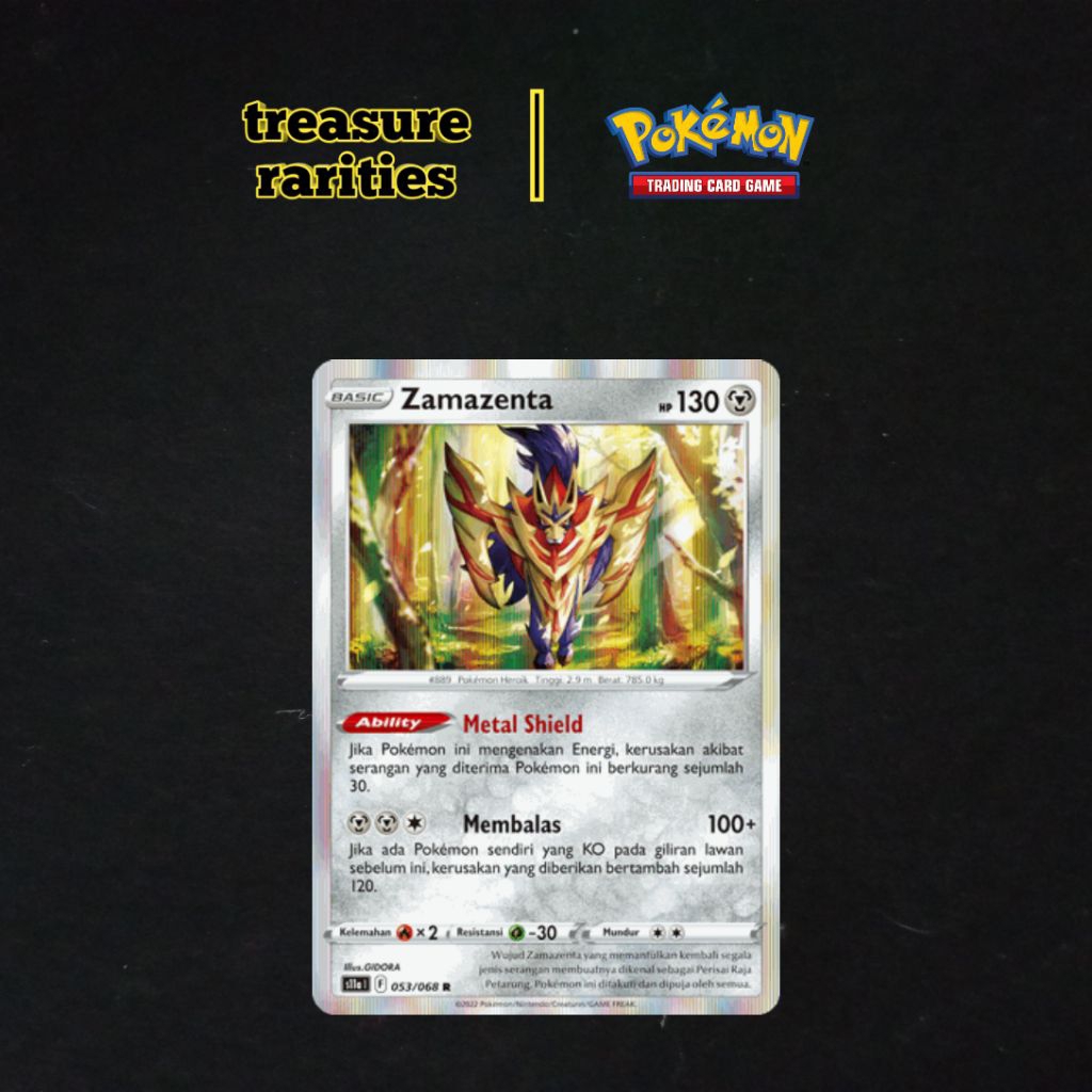 zamazenta holo r s11a tcg pokemon indo