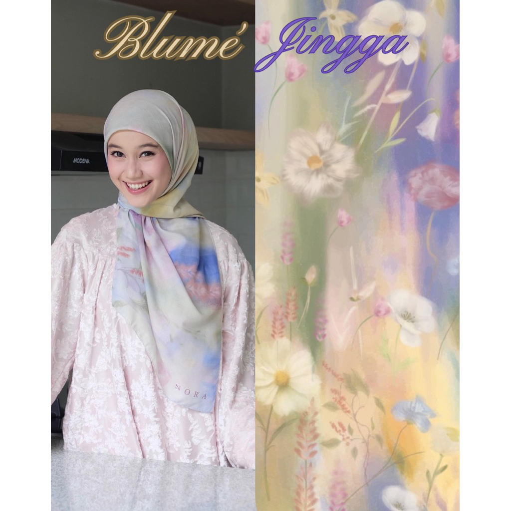 NORA - Seroja Raya 2026 - Blumé Scarf Jingga
