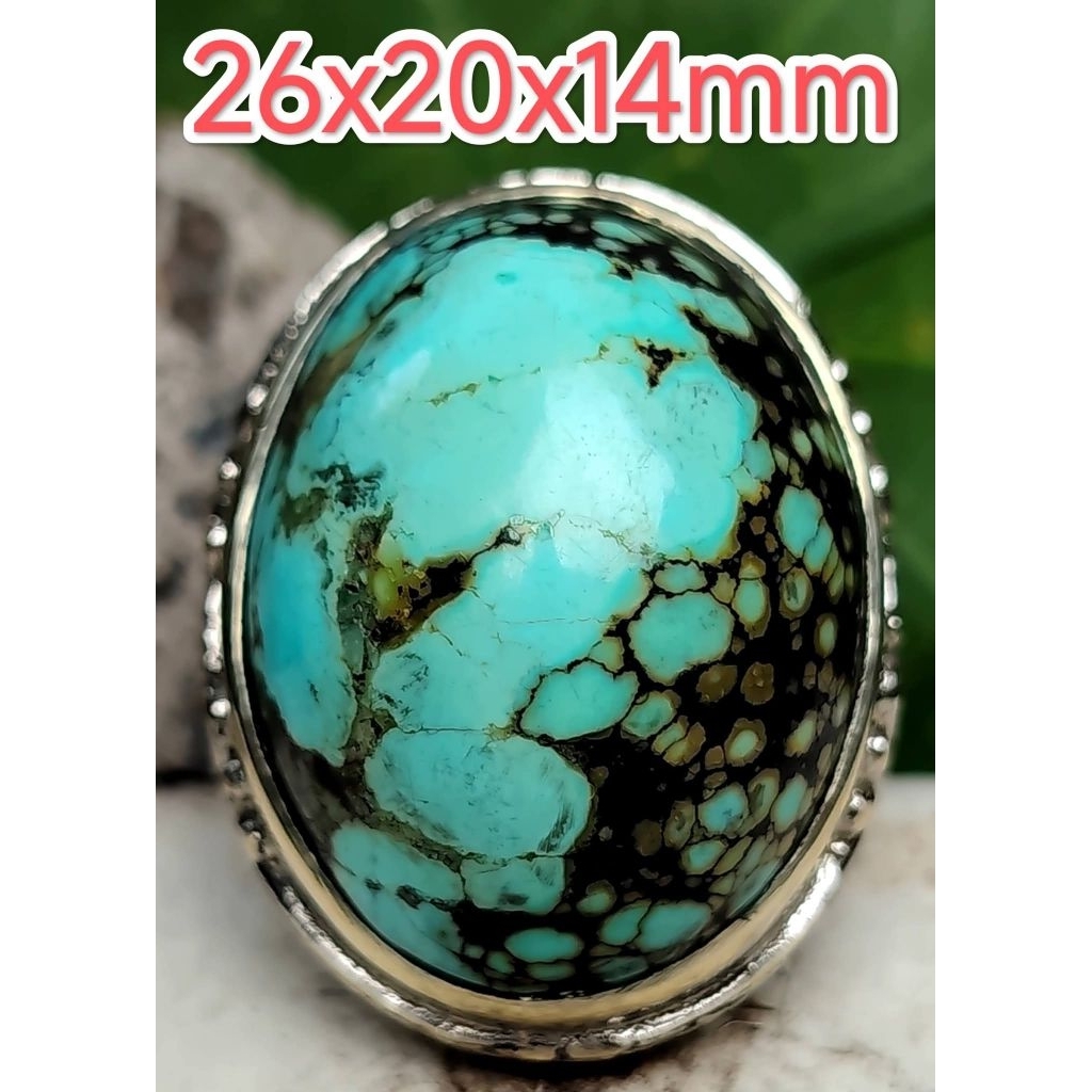 Cincin Batu Pirus Hubei Jenong Ceplok Kuro