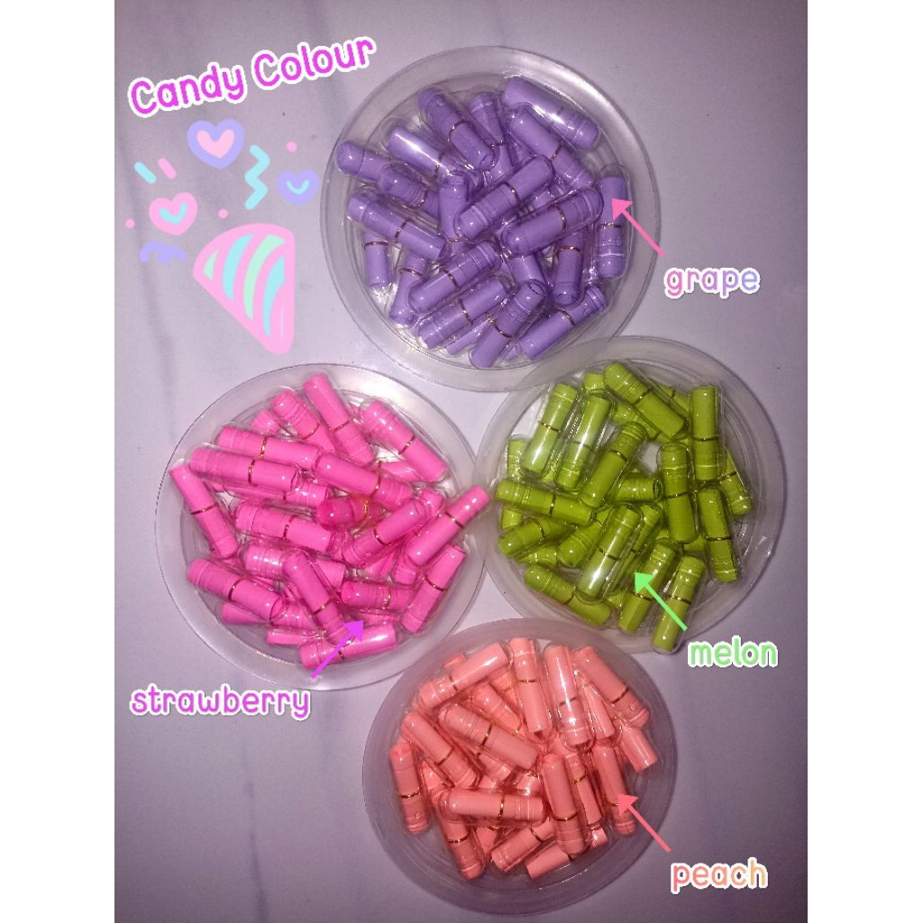 NEW CANDY COLOUR ISI 50 PCS PAKET KERTAS SURAT KAPSUL PESAN TRANSPARAN KAPSUL CINTA, WISH IN JAR, KE