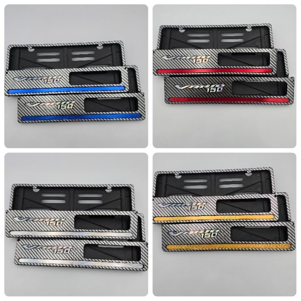 Dudukan Plat Nomor Karbon List Warna Plus Stiker Hologram Vario 150 Harga 1 Pasang - Tempat Plat Nom