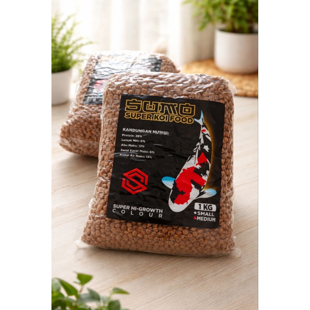 Pakan Pelet Ikan Koi | Sumo Super Koi Food Super Hi - Growth COLOUR 1Kg