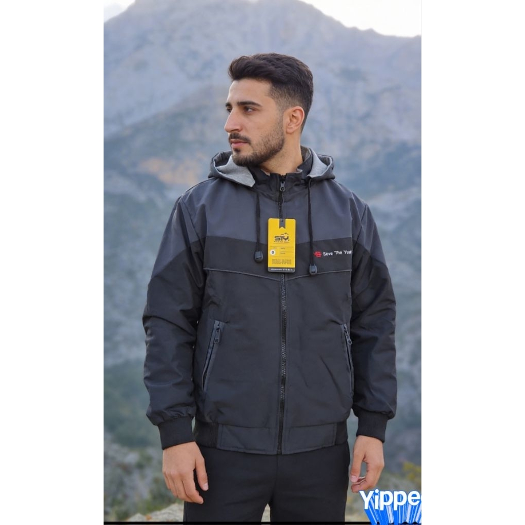 GJM Jacket Parasut Kombinasi Warna Bolak Balik Unisex Dewasa