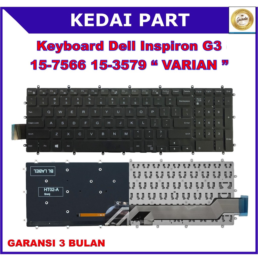 Keyboard Dell Inspiron G3 15 3579 15 3500 3590 G5 5590 Inspiron 3593 7567 7577 5565 5567 No Backligh