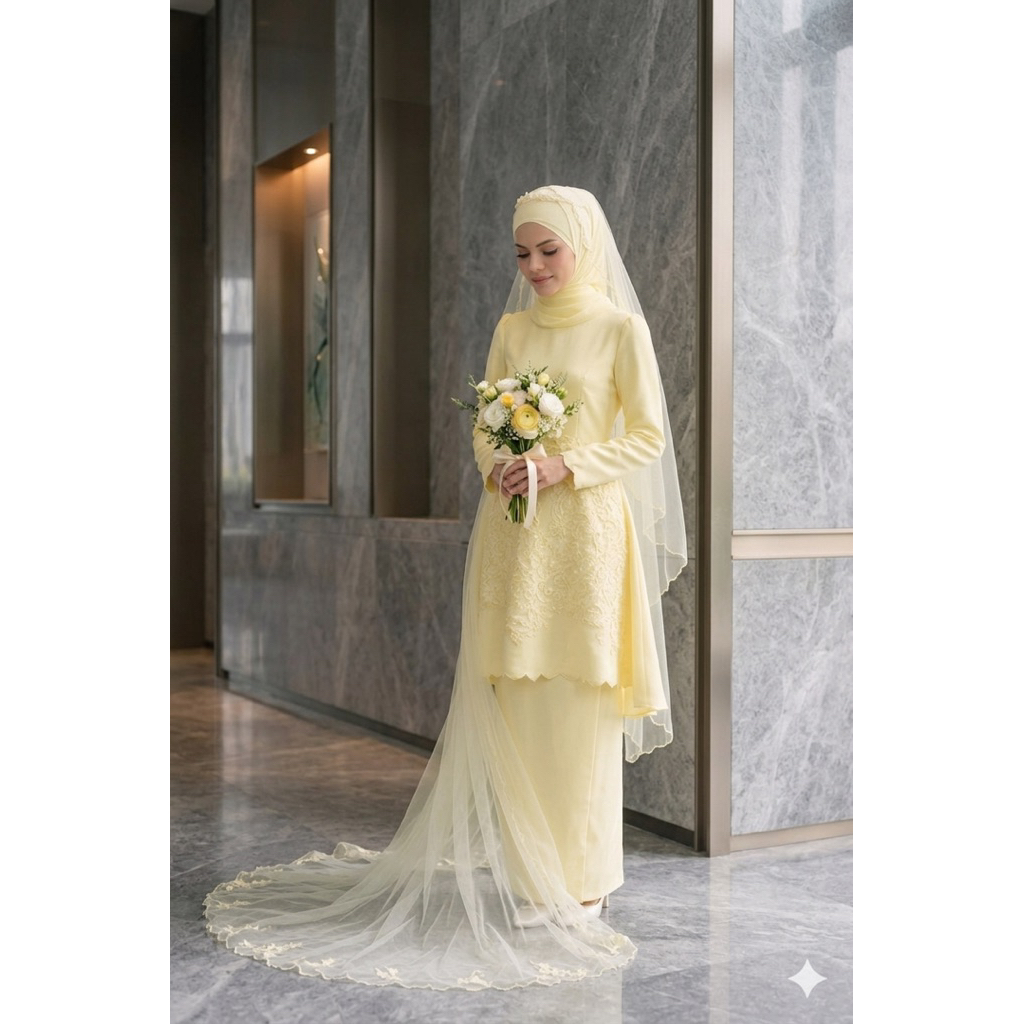 gaun pengantin malaysia melayu gaun gaun akad gaun walimah gaun pengantin soft yellow gaun melayu ga