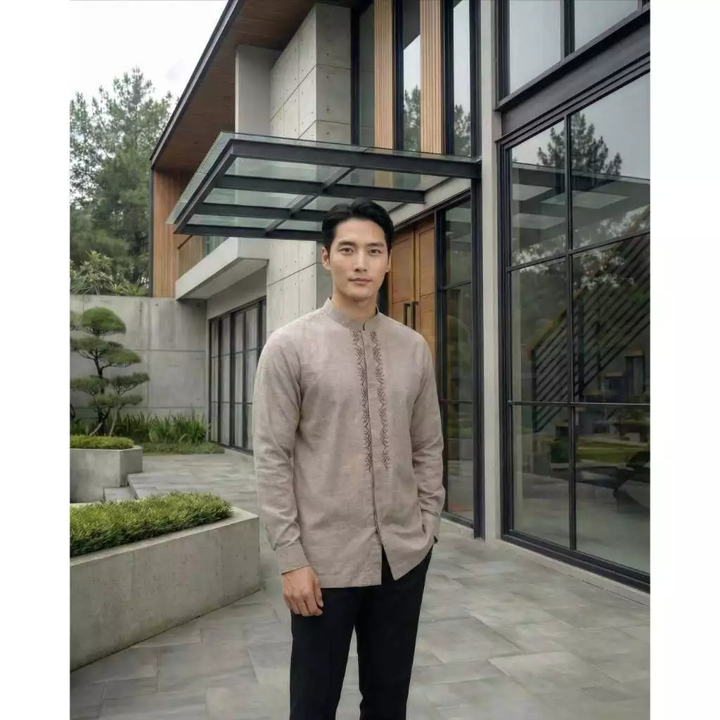 Zoya Varen Menswear - Baju Koko Pria Lengan Panjang - Bahan Int Rami - Zoya Superstore
